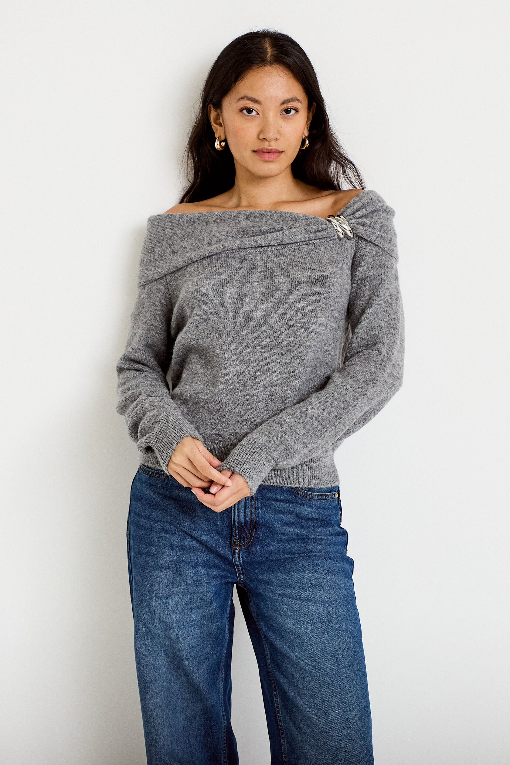 Pull col bardot manches longues, CACHE CACHE