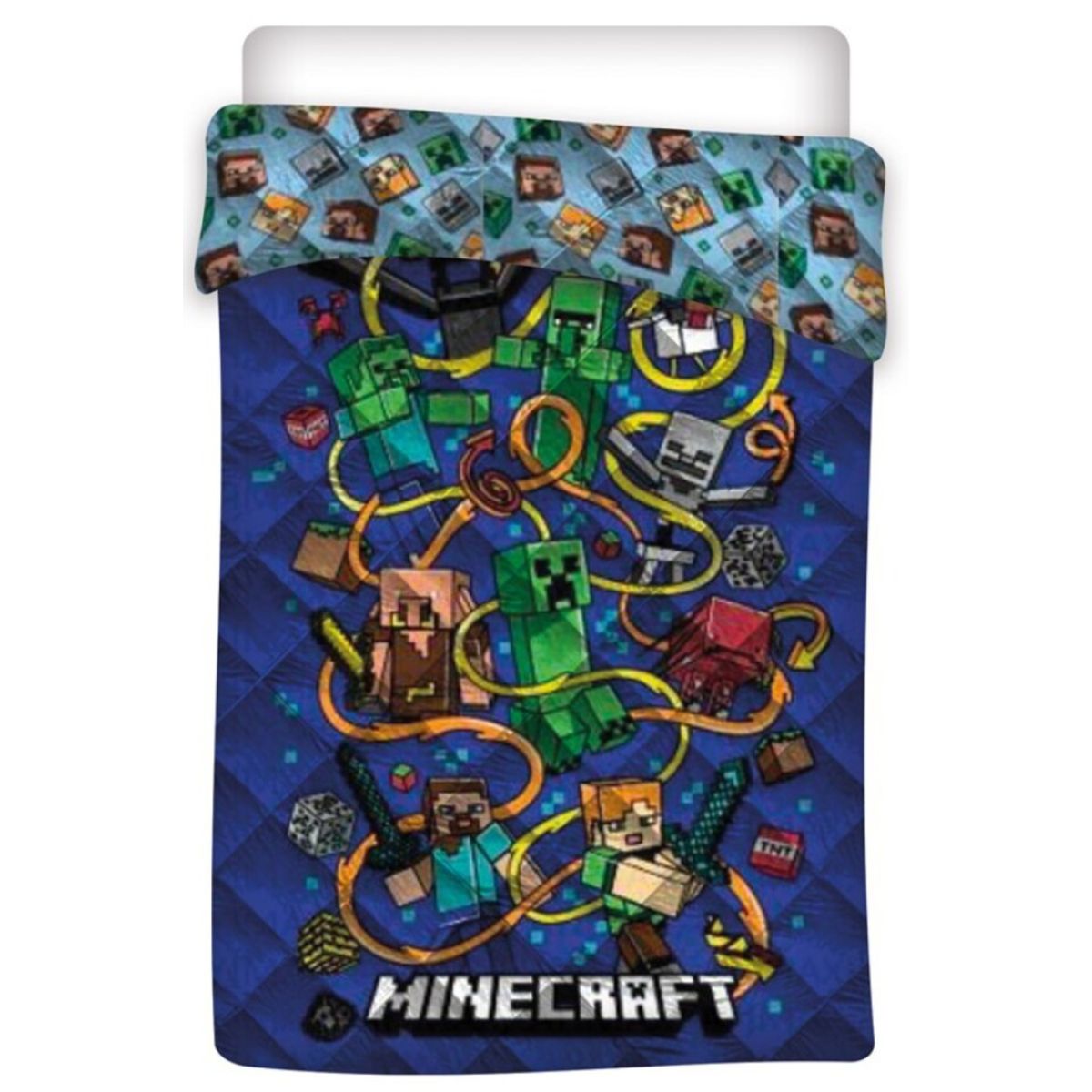 Minecraft Housse de couette 140x200 cm + 70 x 90 cm, Coton