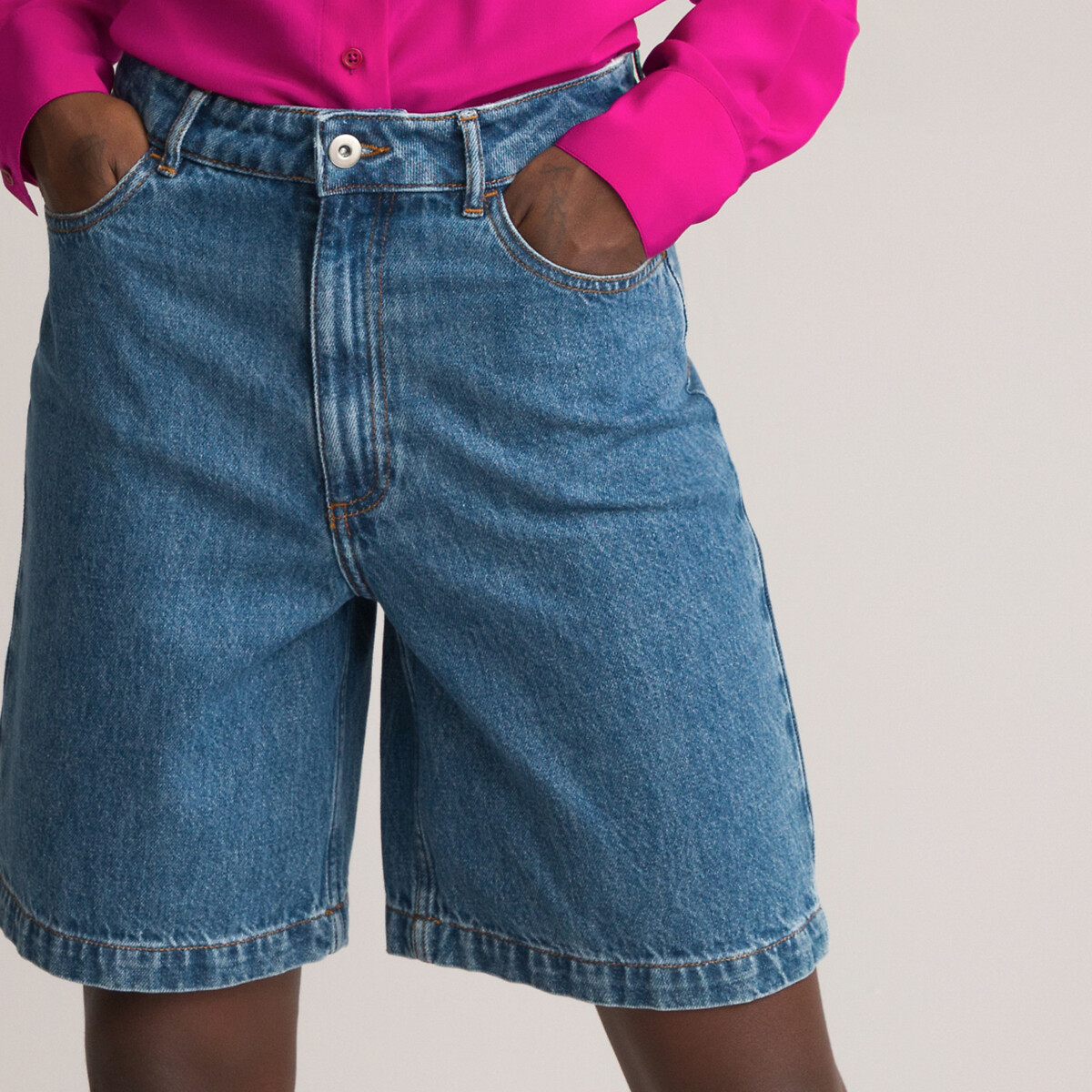 La Redoute Fille Vêtements Pantalons & Jeans Pantalons courts Shorts en jean Set blouse et short denim 