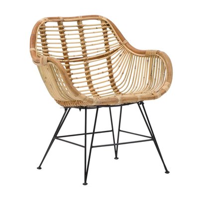 Fauteuil rotin pieds compas Rattan MADE IN MEUBLES 