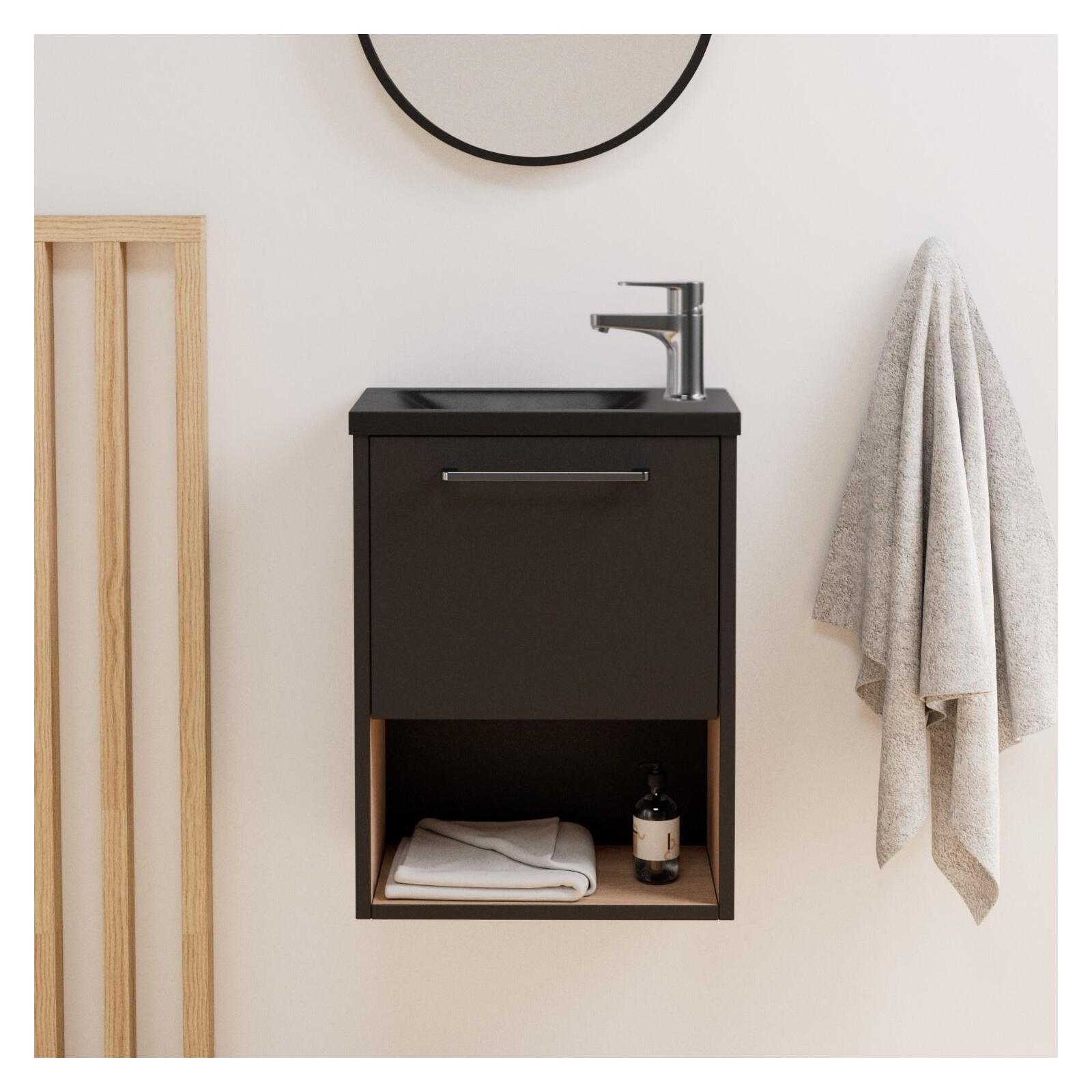 Ensemble meuble lave-mains + robinet NIKA, MOB IN