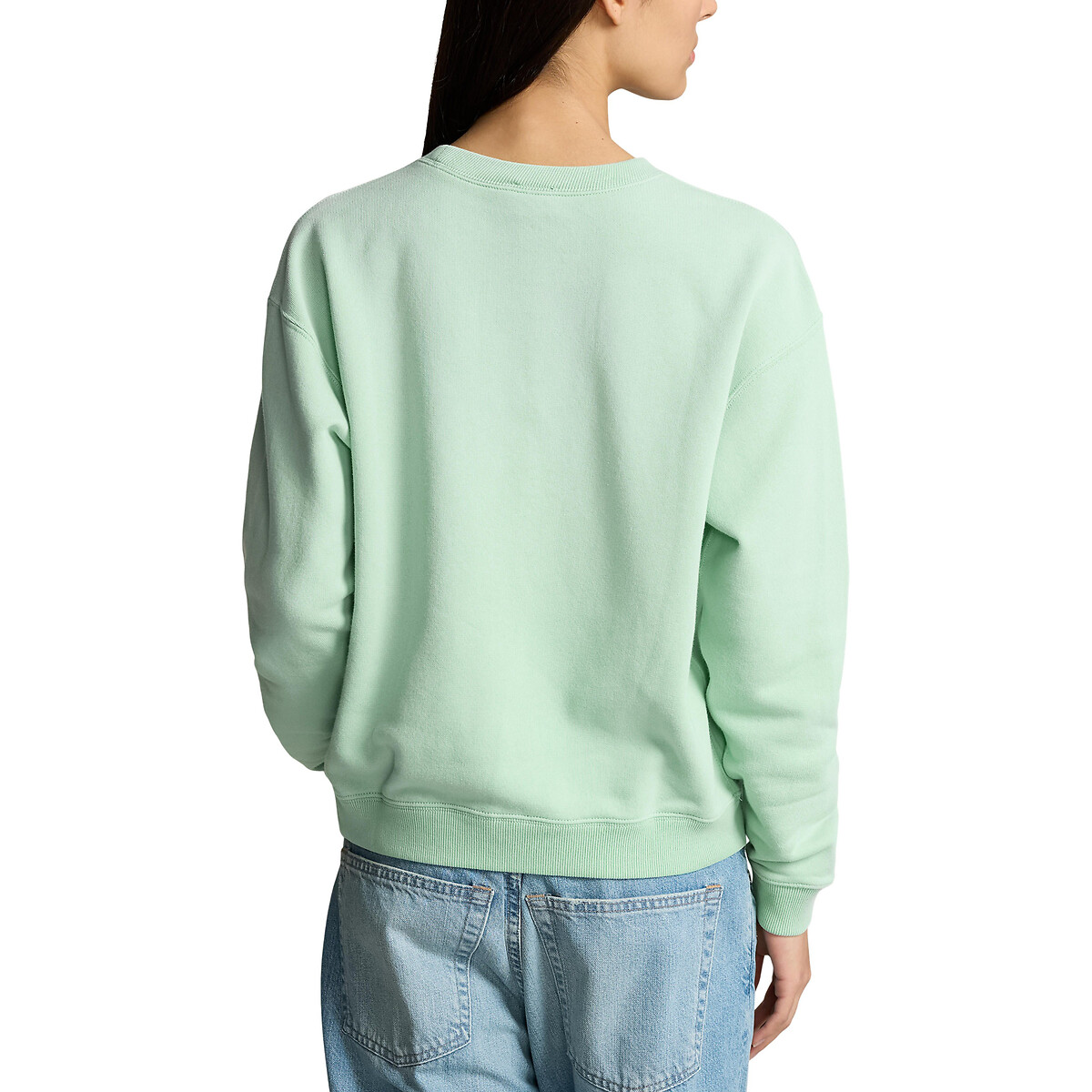 Cotton crew neck sweatshirt mint green Polo Ralph Lauren La Redoute