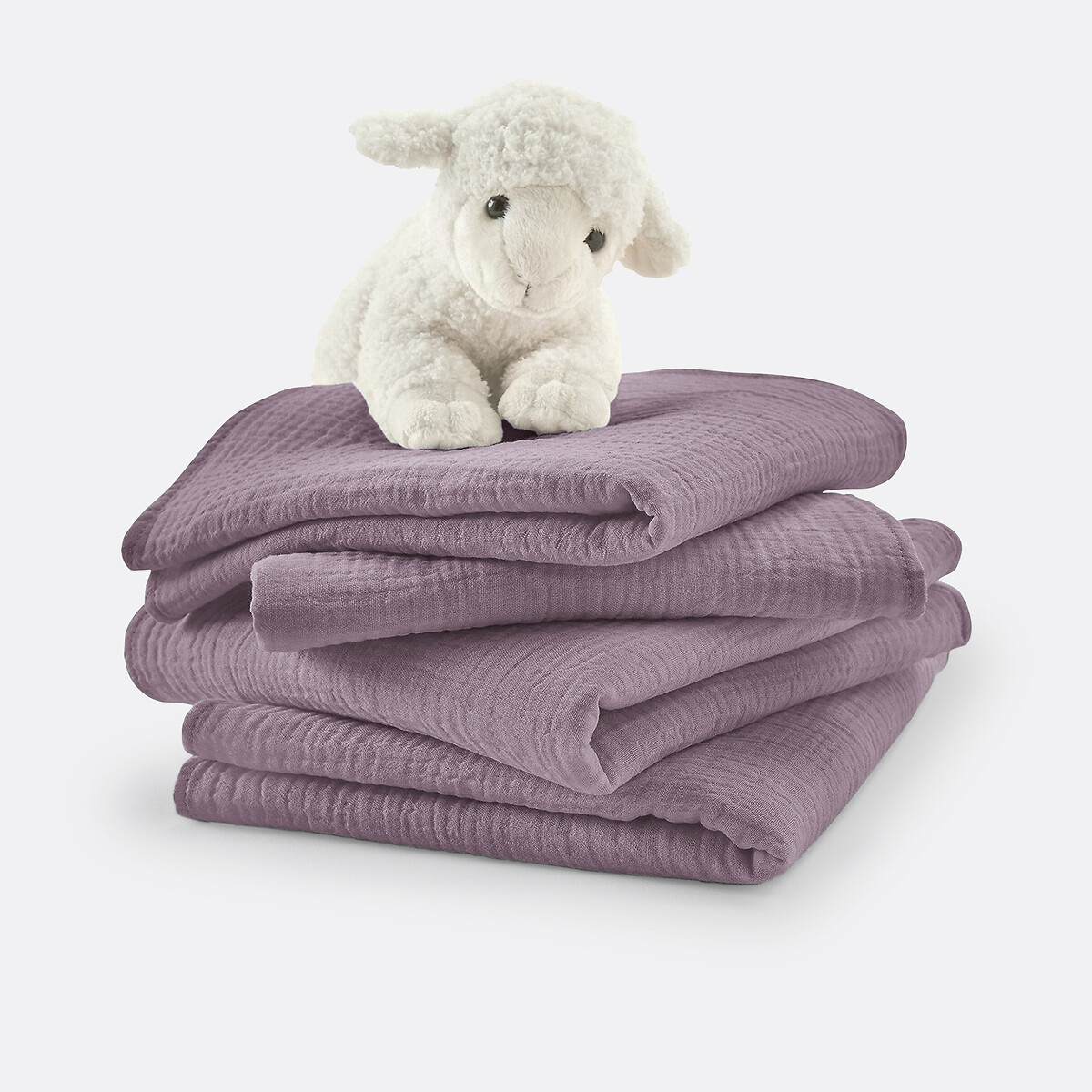 Lot de 4 langes bébé en gaze de coton, Kumla