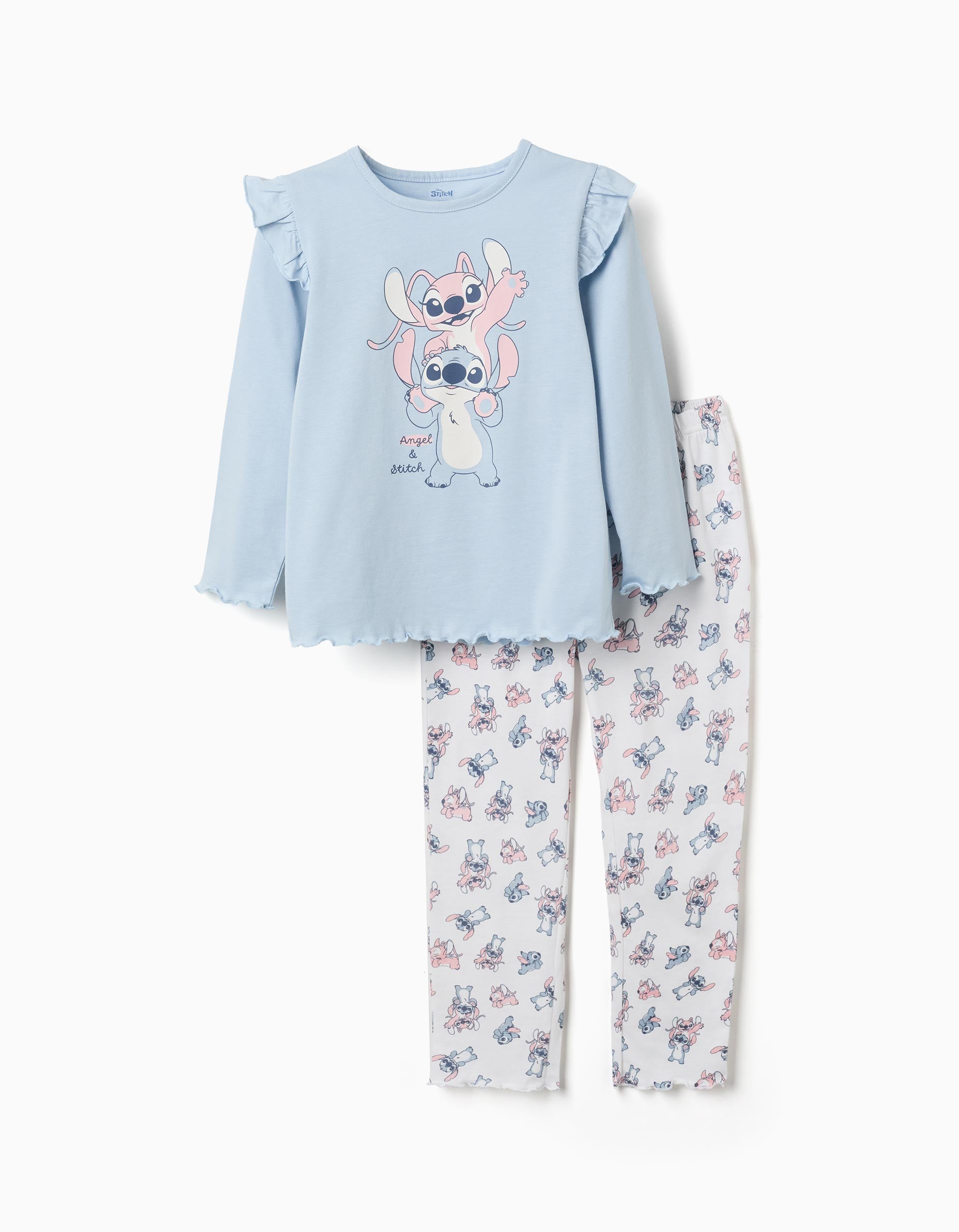 Pyjama à manches longues avec imprimé Stitch & Angel, ZIPPY