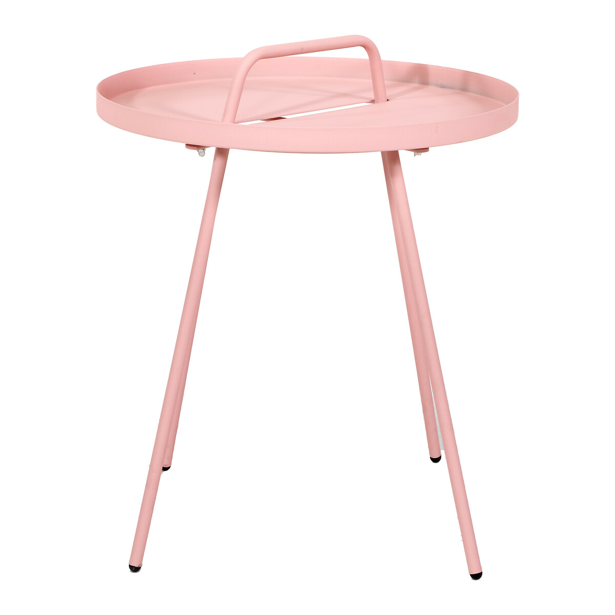 Pink metal side outlet table