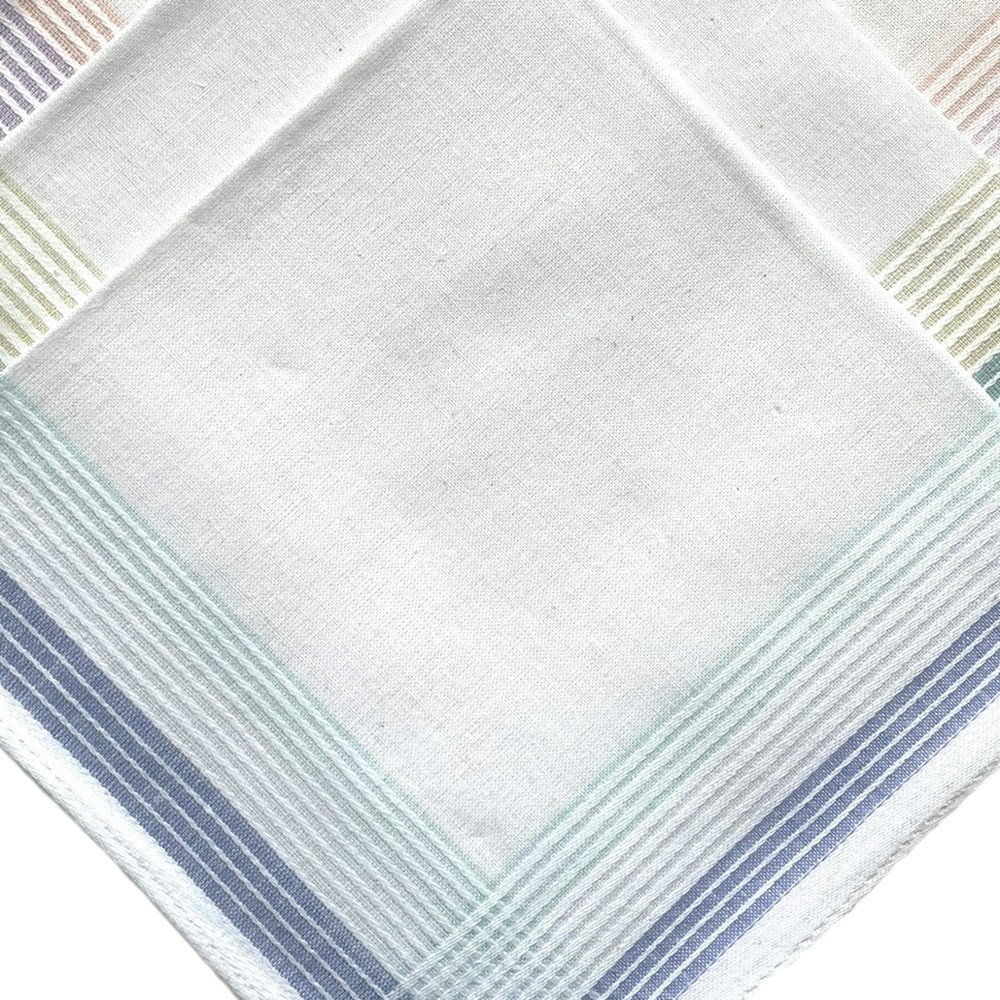 Lot De 12 Mouchoirs En Tissu 100% Coton - 28x28 Cm - Bleu, Rose, Beige - Doux Et Absorbants - 7