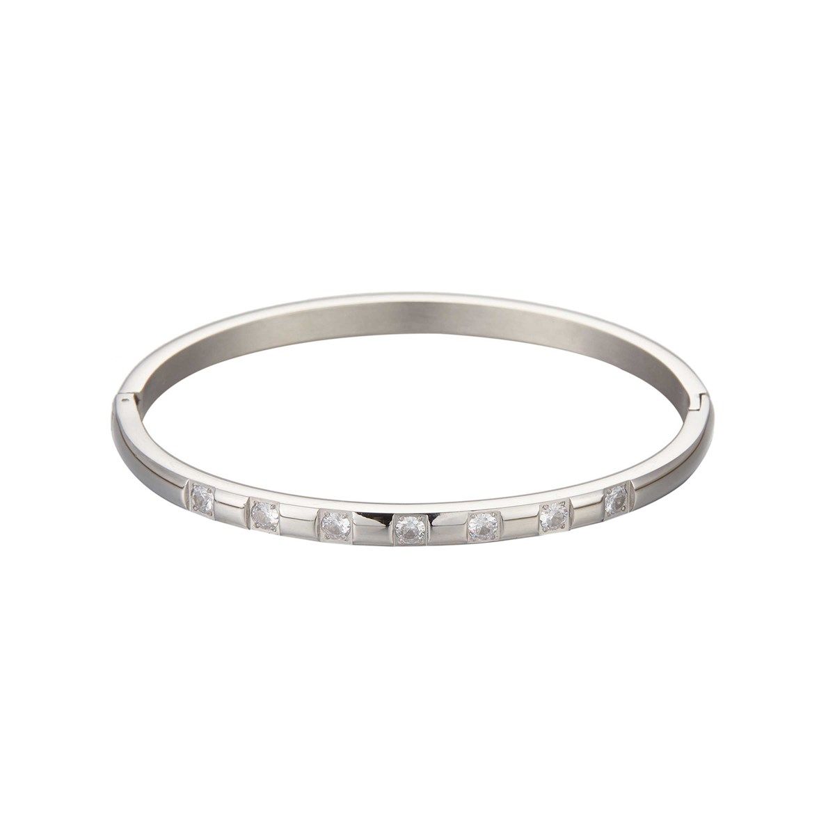 Bracelet Jonc HIPANEMA – Grand Bangle Gris Transparent – Style Art Moderne – Neuf Avec étiquettes