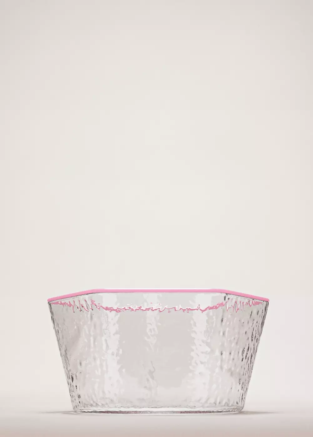 Bol en borosilicate martelé avec bord coloré, MANGO HOME