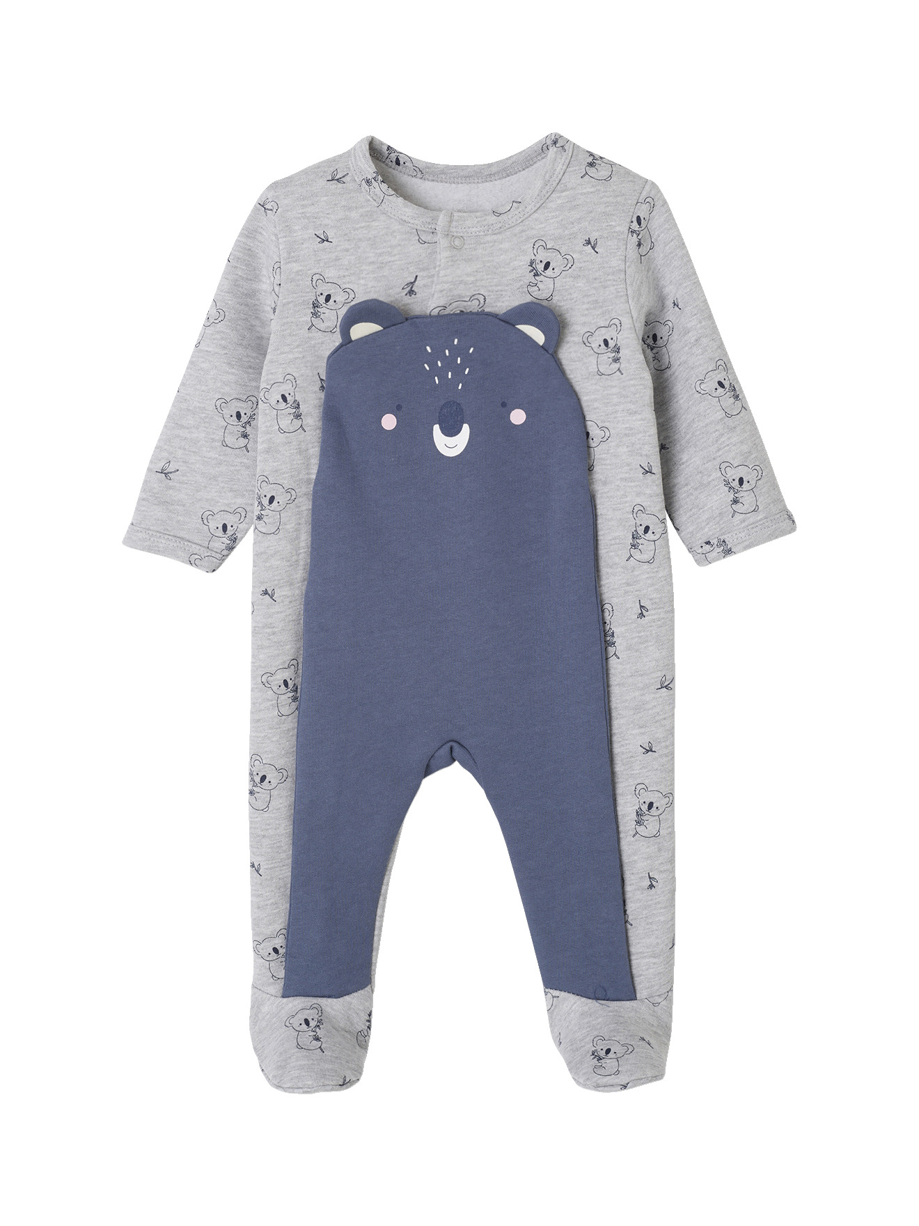 Pyjama bébé mixte koala en molleton, VERTBAUDET