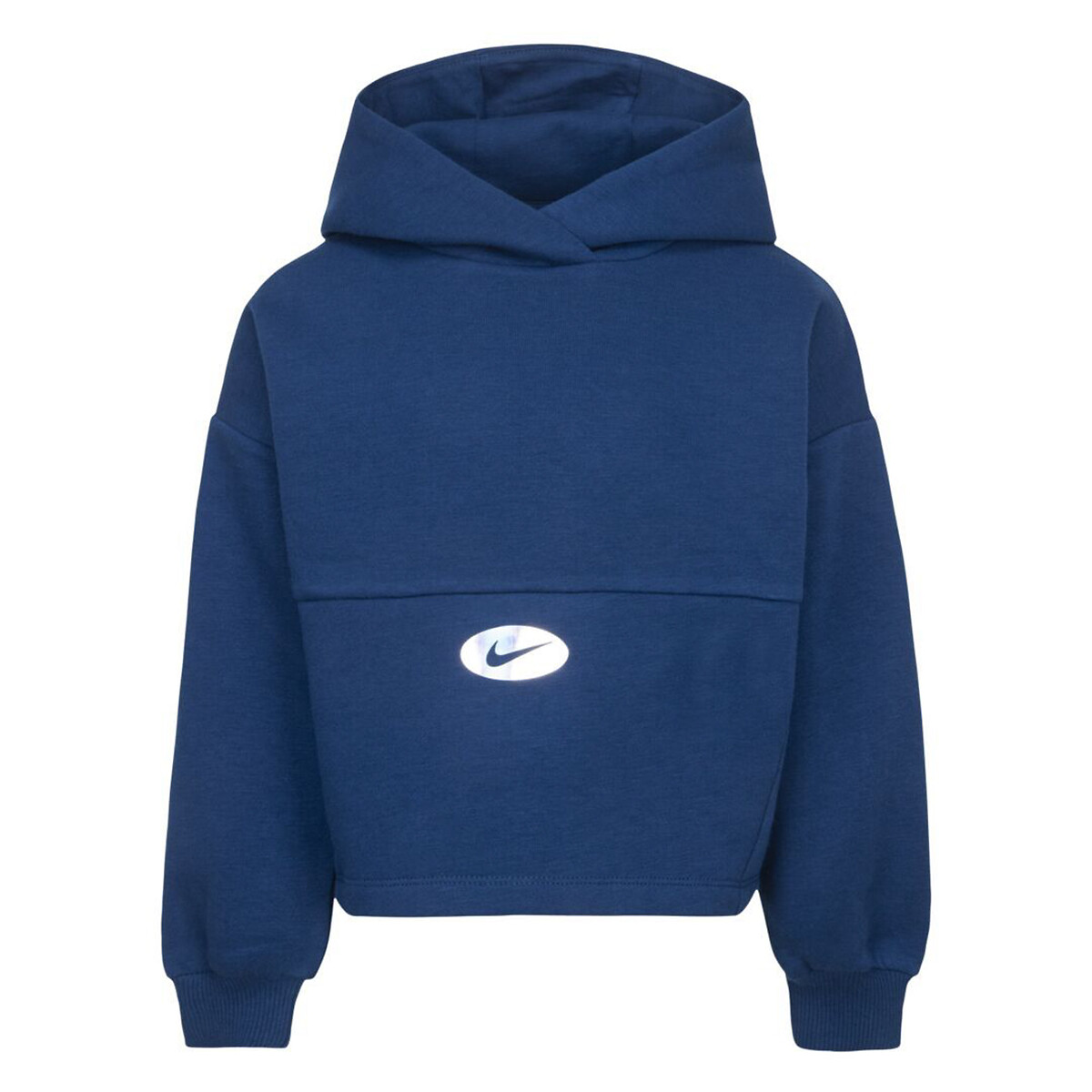 Image of Logo Print Hoodie in Cotton Mix and Loose Fit