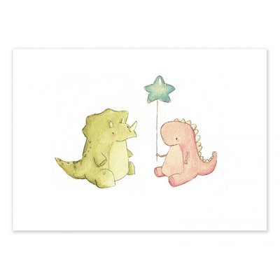 Poster d'art - Baby dinosaurs - Mike Koubou WALL EDITIONS