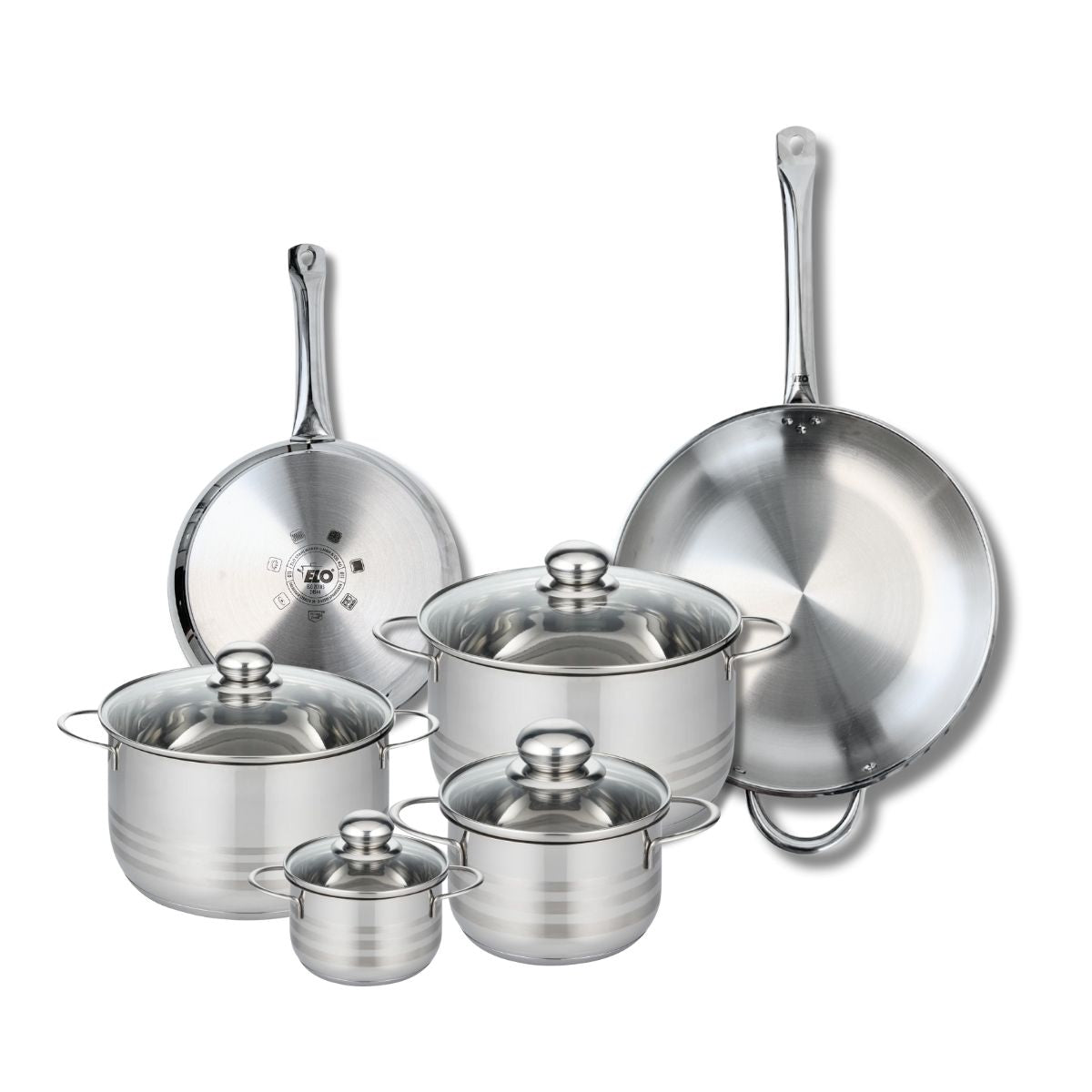 2 poêles 24/32cm + 4 faitouts 12/16/20/24cm PROFI BRILLANT, ELO