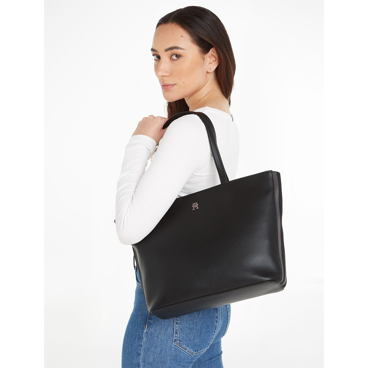 Tommy hilfiger leather tote bag sales
