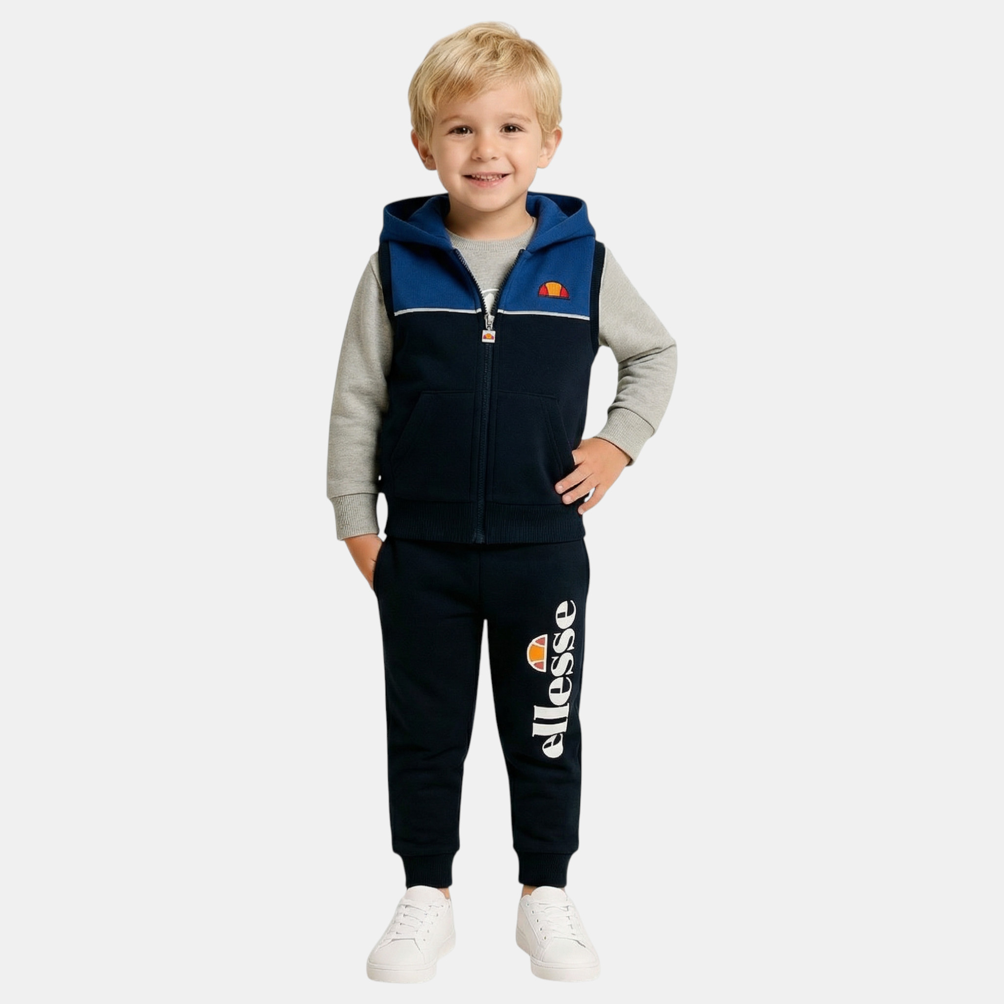 Ensemble 3 pièces doudoune sans manches, t-shirt et pantalon de jogging SQUAD, ELLESSE