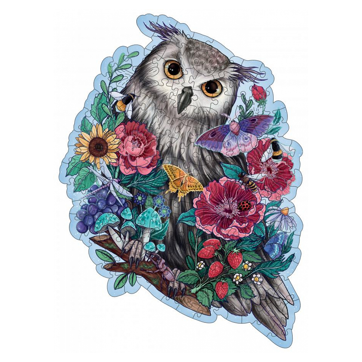Puzzle en bois - hibou floral - 150 pcs, RAVENSBURGER