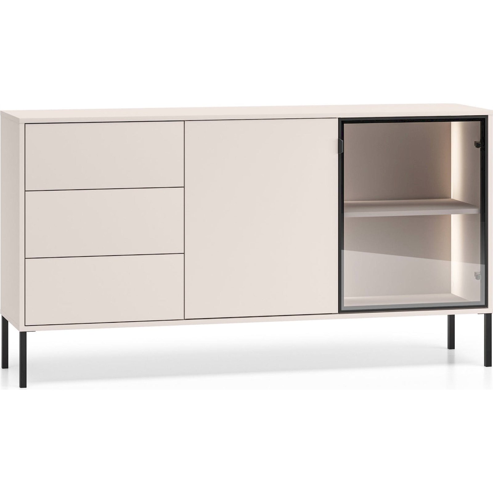 Buffet contemporain 2 portes avec LED, RECOLLECTION