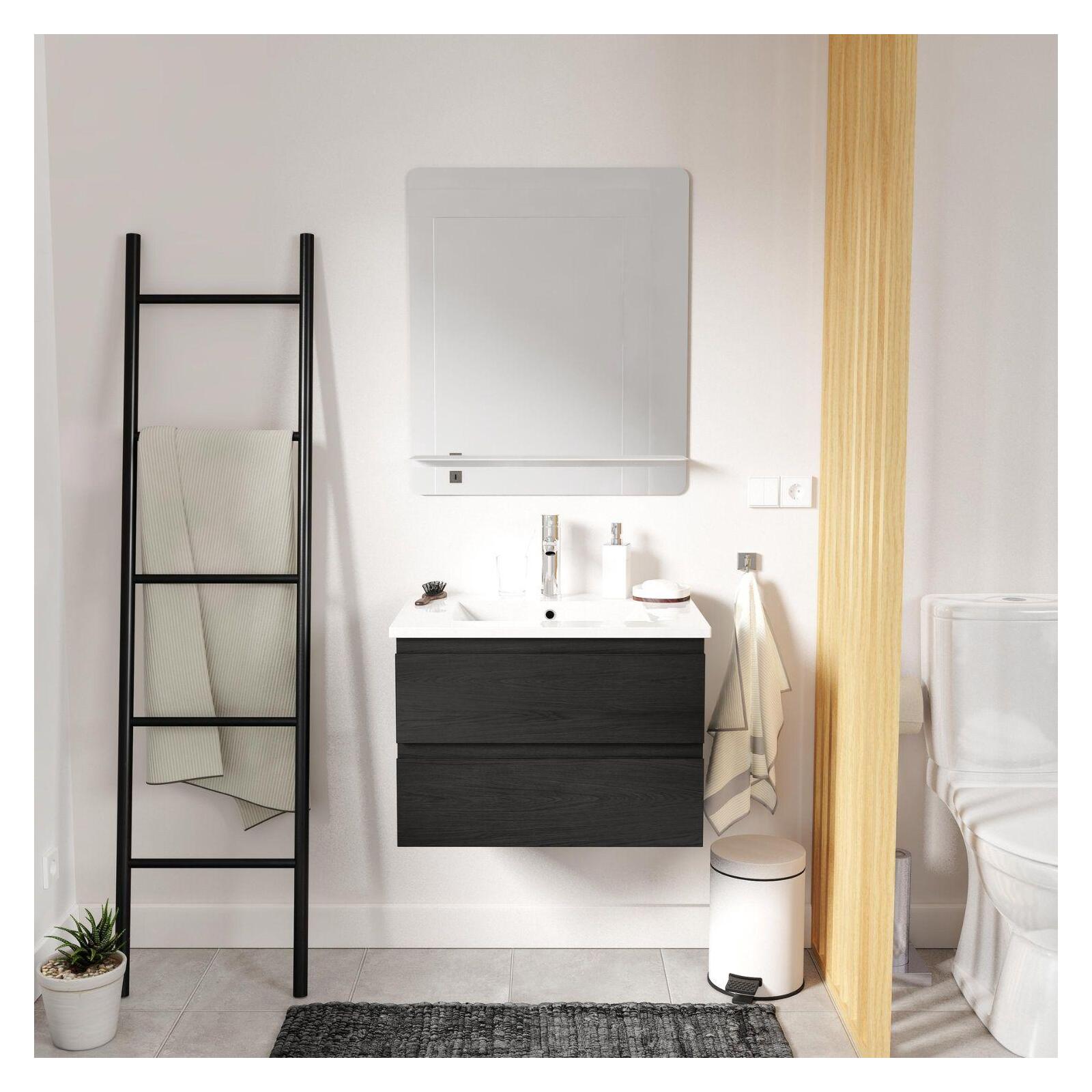 Ensemble meuble simple vasque 60 cm + robinet + miroir SORRENTO, MOB IN