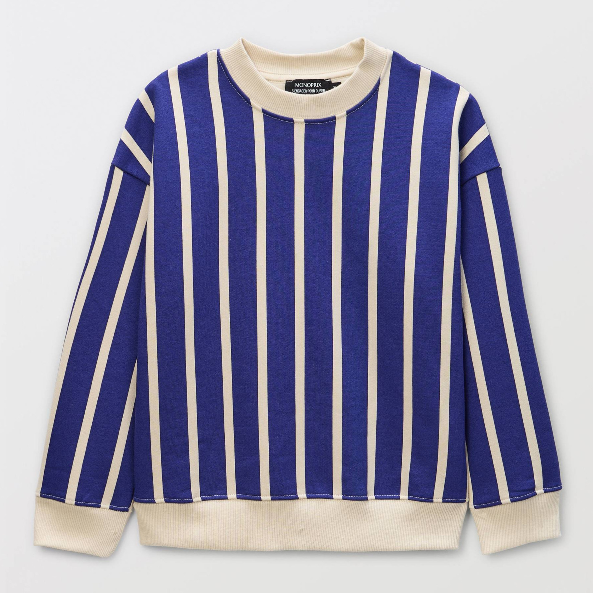 Sweat col rond imprimé en coton BIO GOTS, MONOPRIX