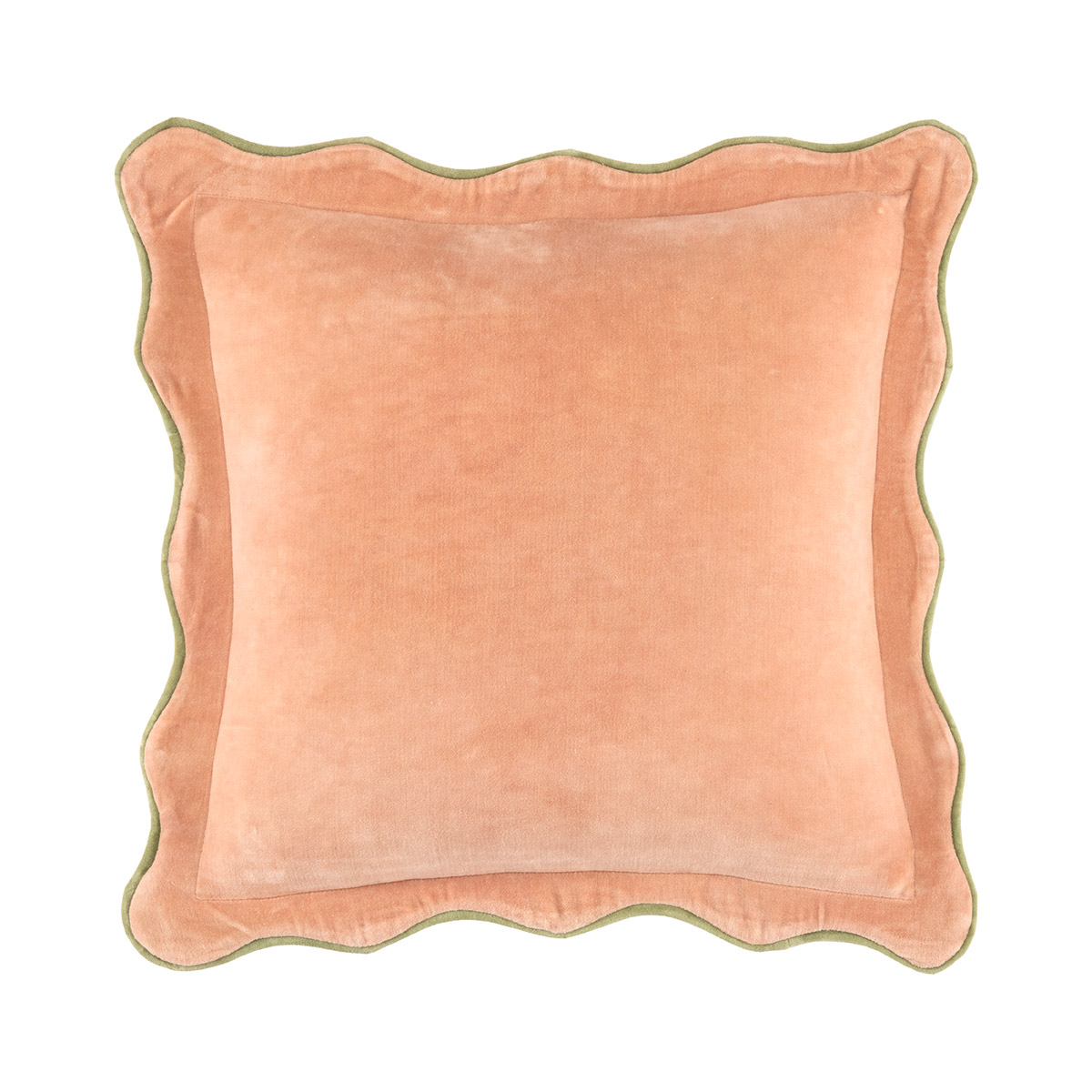 Housse de coussin en velours vert, FESTON, DESFORGES