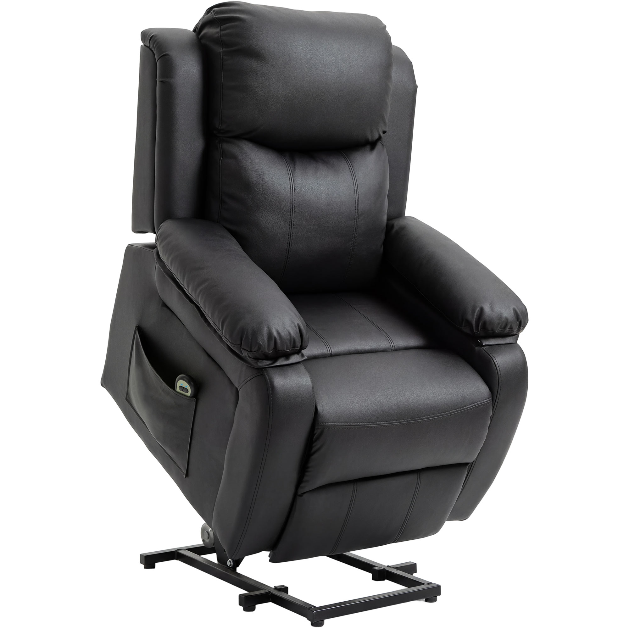 Fauteuil releveur électrique PU Noir, HOMCOM