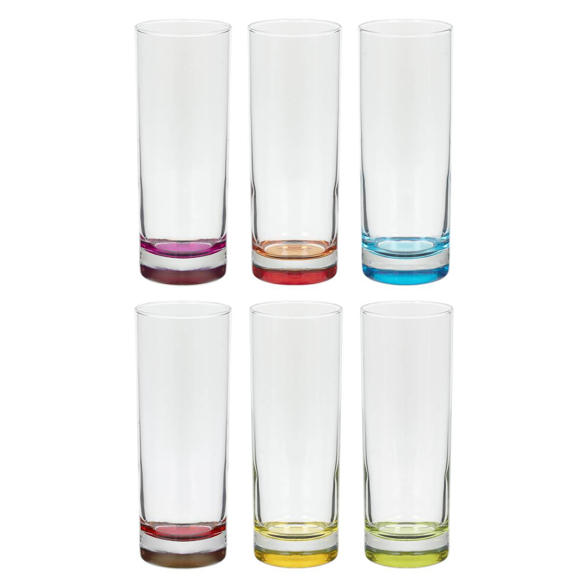 Lot de 6 verres hauts en verre COLORI'EAU, SECRET DE GOURMET