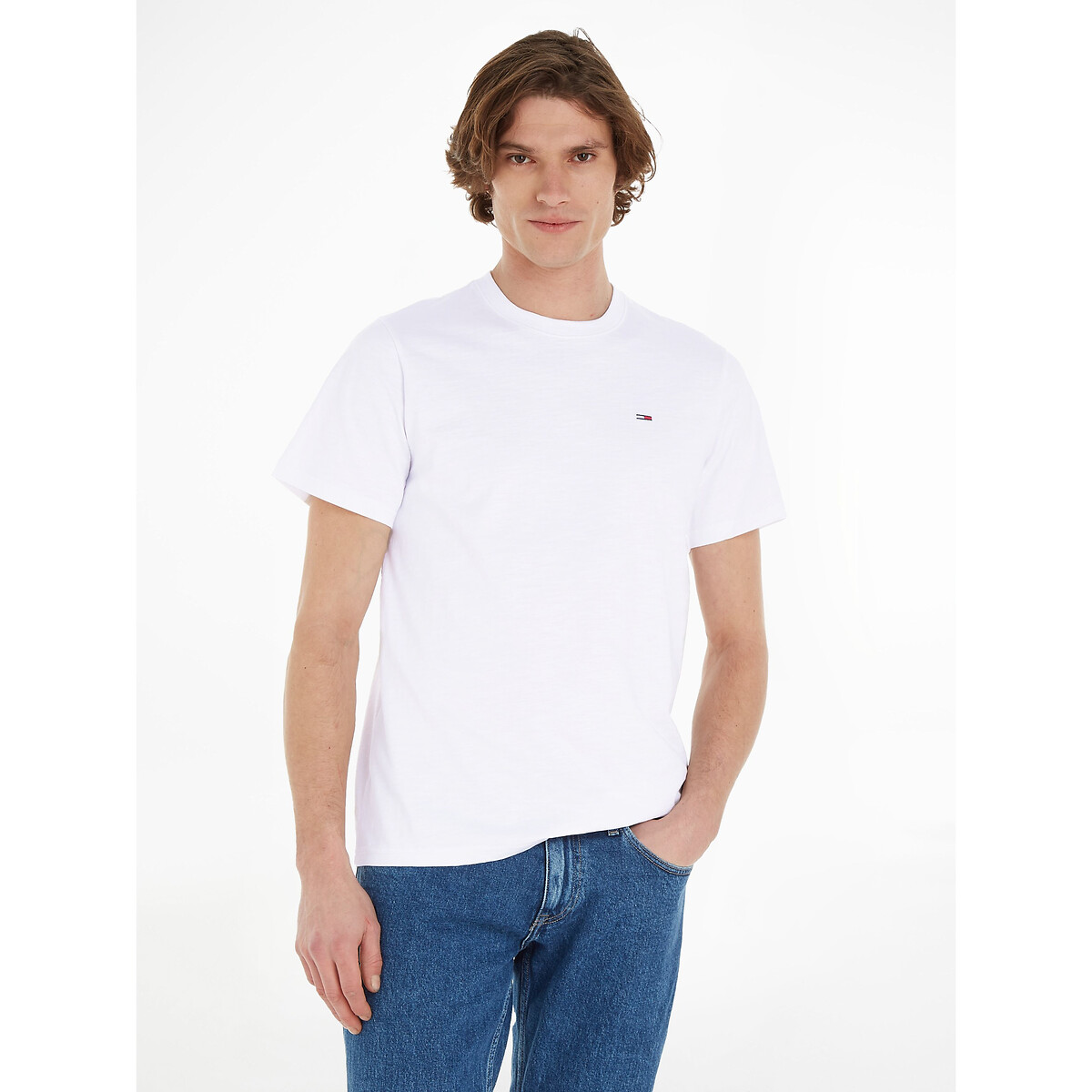 Tommy jeans store embroidered logo tee