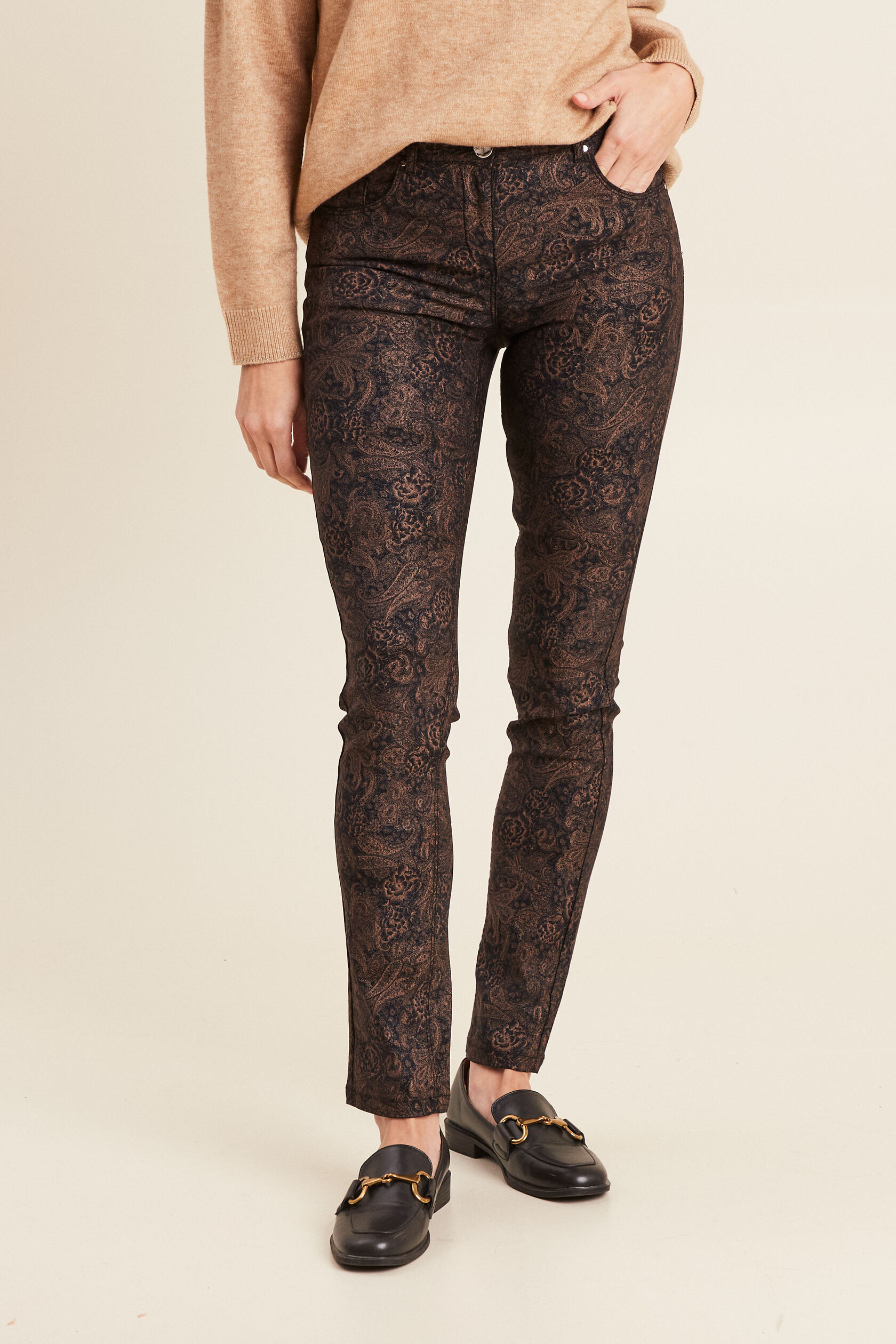 Pantalon coupe ajustée enduit, BREAL
