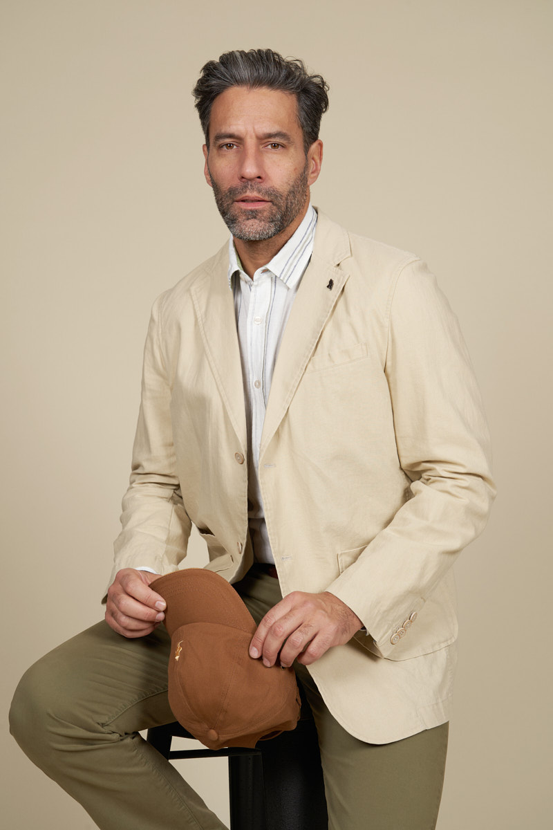 Blazer uni en coton/lin, MCS