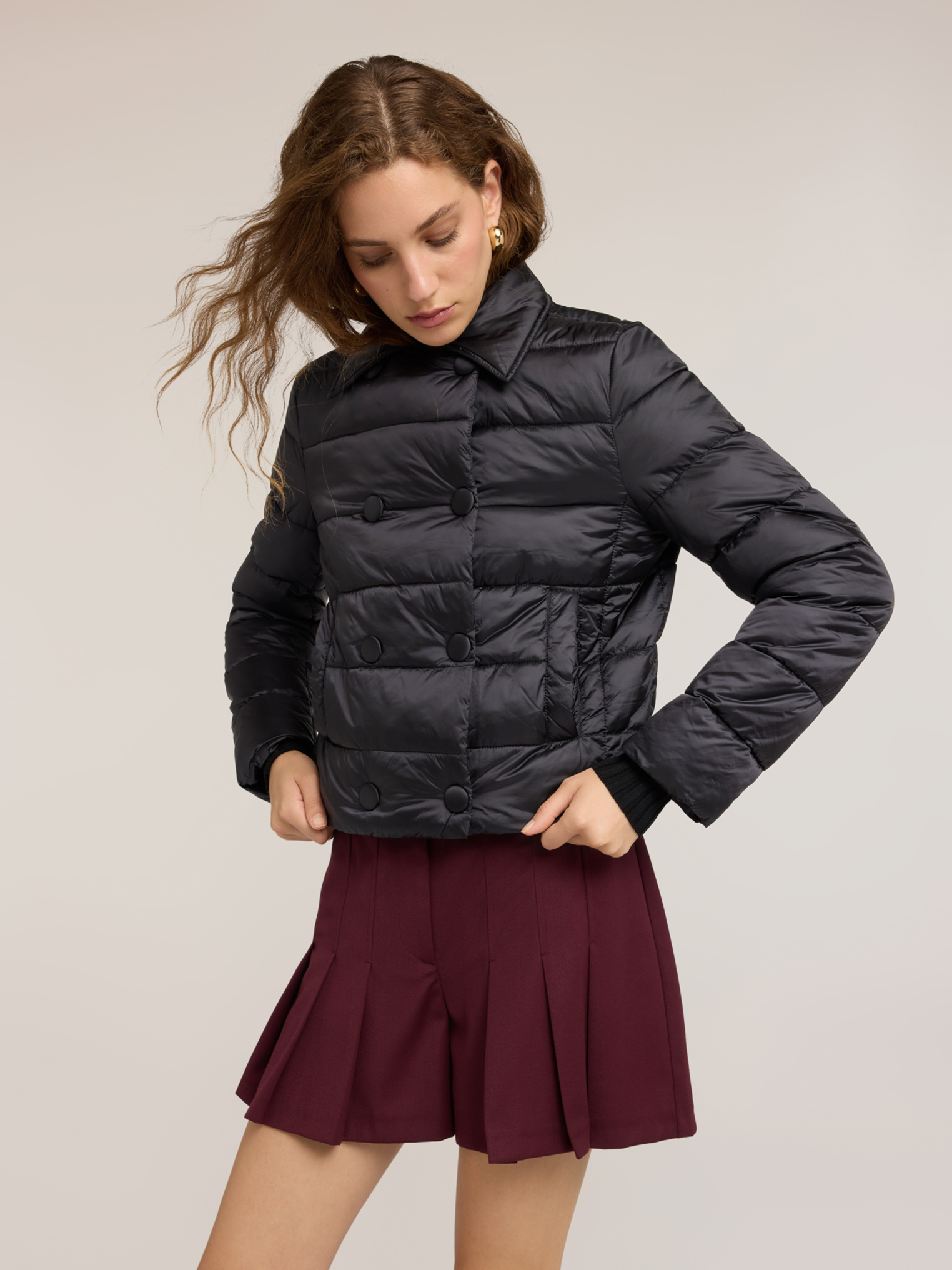 Veste matelassée légère courte double boutonnage, MOTIVI