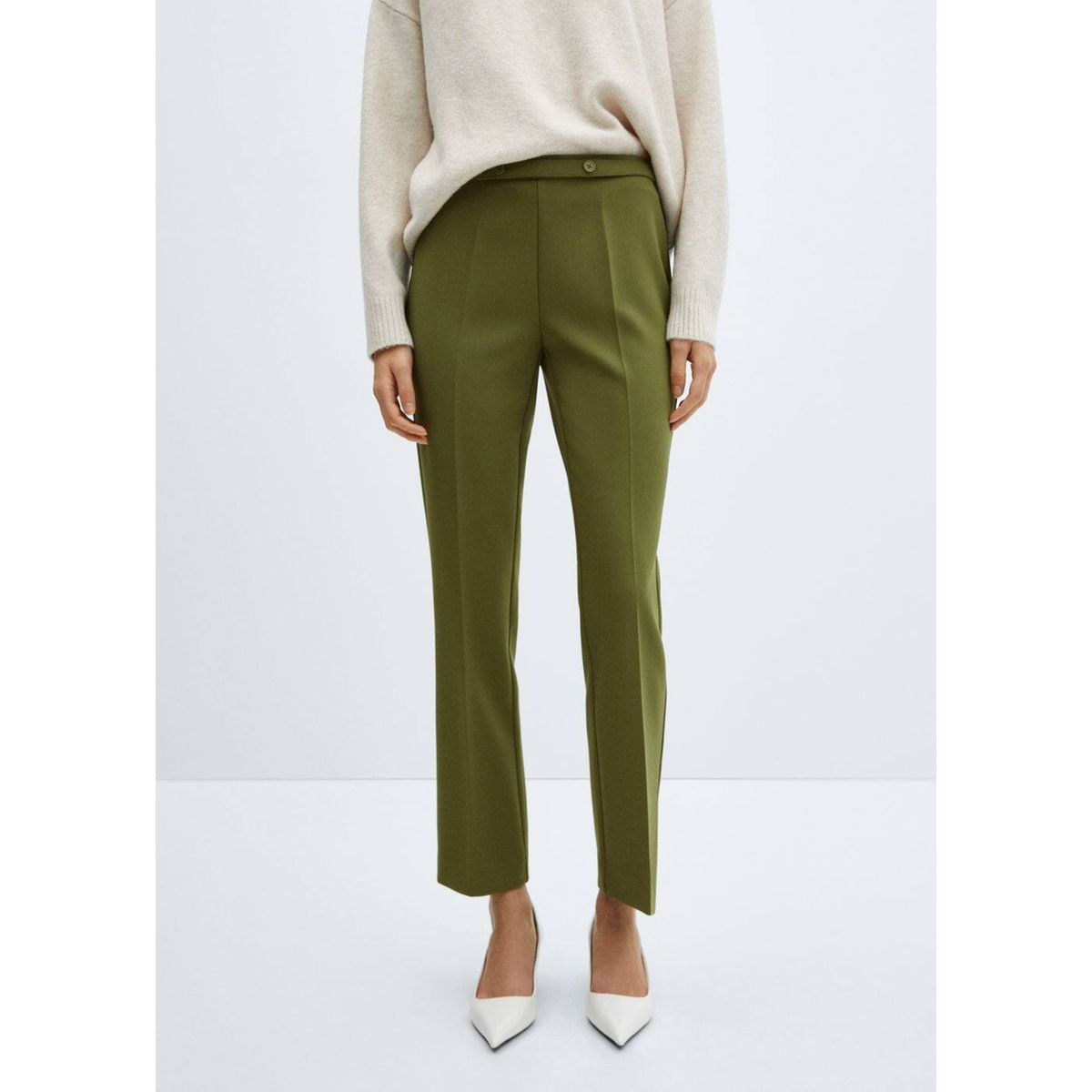 Pantalon vert shop mango