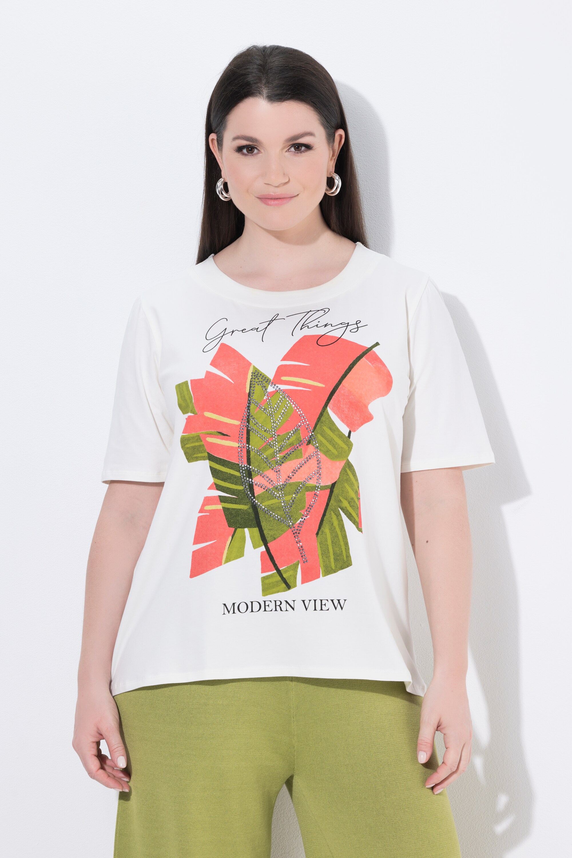 T-shirt avec imprimé feuilles de palmier, ULLA POPKEN