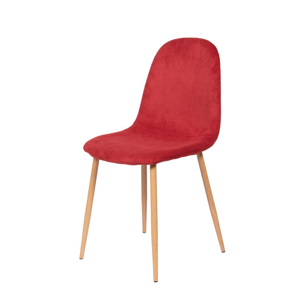 Chaise de salle à manger en velours côtelé et métal Scala (lot de 6), AMADEUS