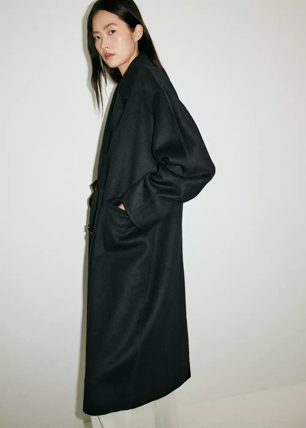 Manteau laine fait main oversize, MANGO