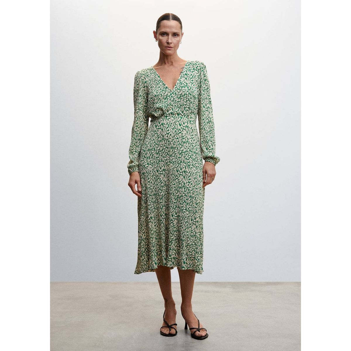 Robe mango verte fleurs La Redoute