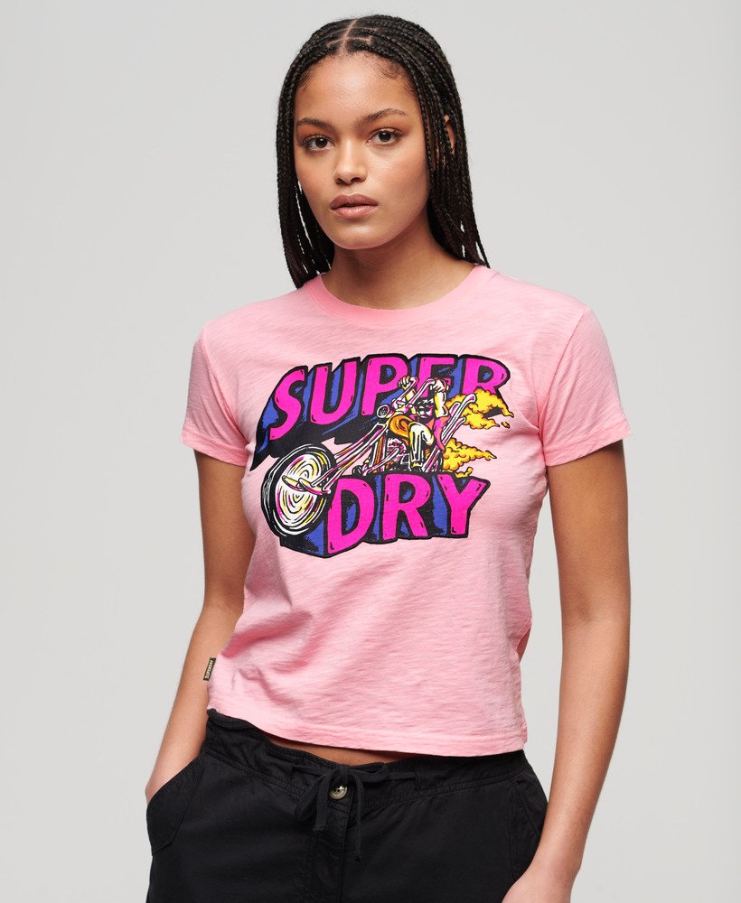 T-shirt ajusté à motif fluo Motor, SUPERDRY