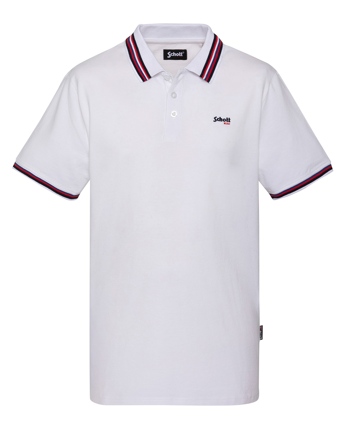 Polo shirt with tricolour trim, SCHOTT