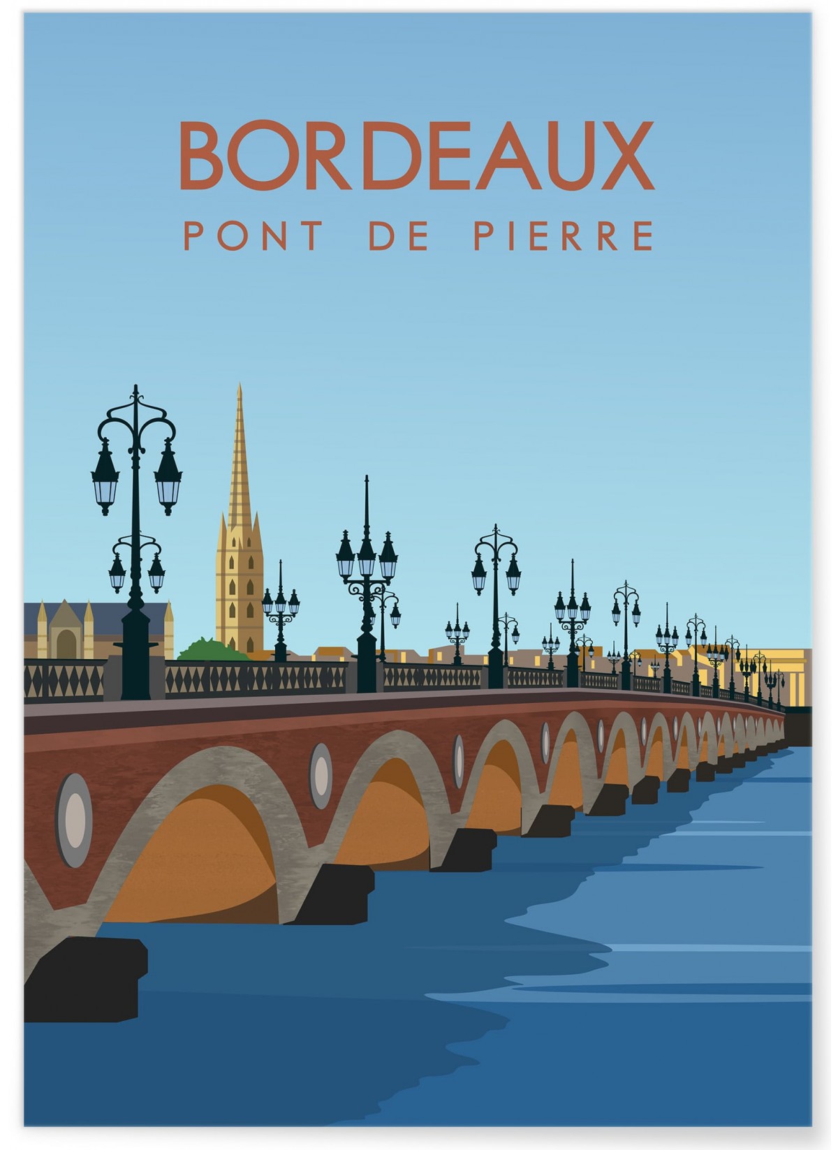 Affiche ville Bordeaux - Pont de pierre, L'AFFICHERIE