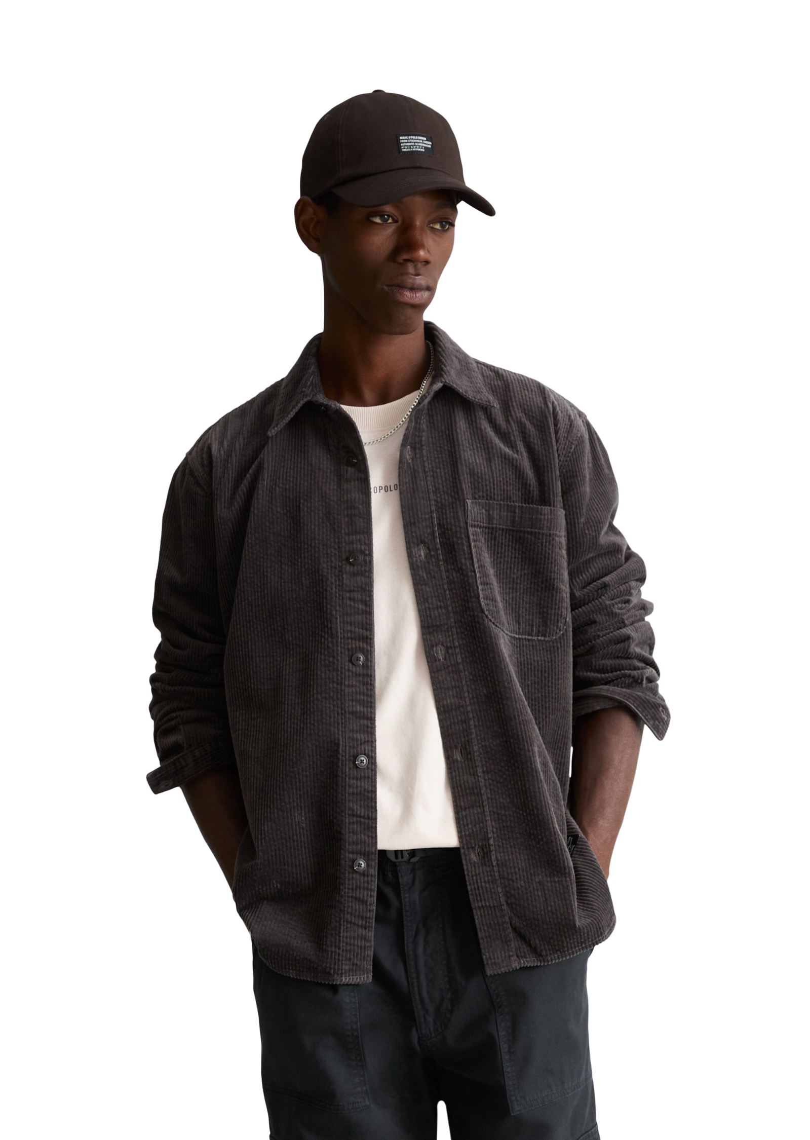 Chemise en velours côtelé, coupe classique en pur coton biologique, MARC O’POLO DENIM