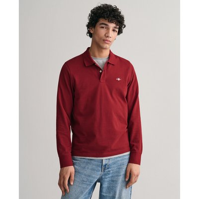 Cotton Pique Polo Shirt in Regular Fit with Long Sleeves GANT