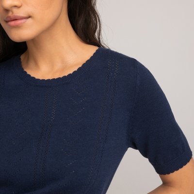 Pull manches courtes fine maille pointelle LA REDOUTE COLLECTIONS