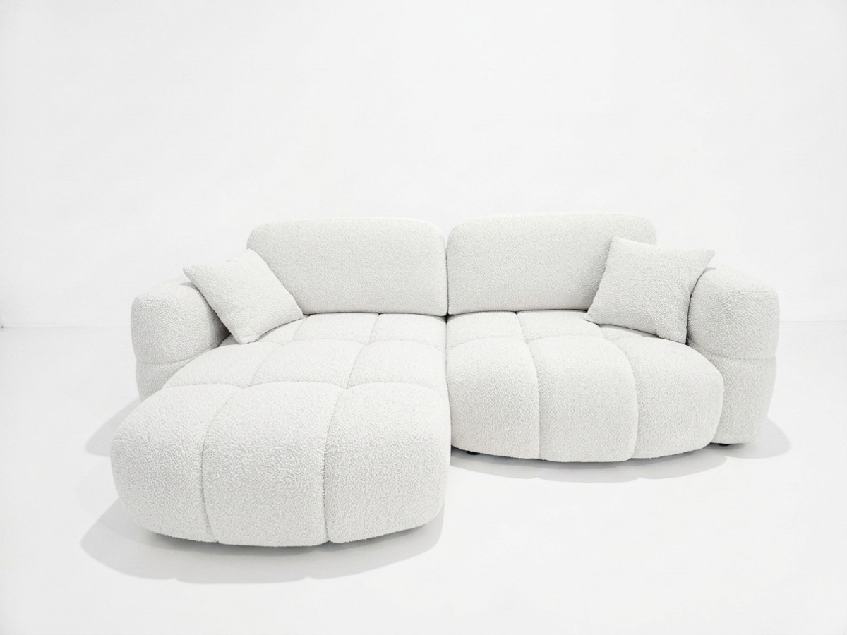 Canapé d'angle convertible 3 places en tissu, MADISON, BOBOCHIC