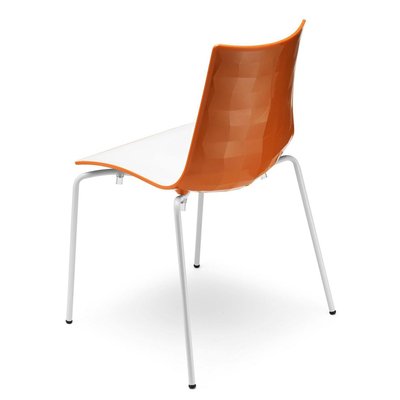 Chaise design avec pieds blanc - A l'unité - ZEBRA BICOLORE - deco SCAB DESIGN