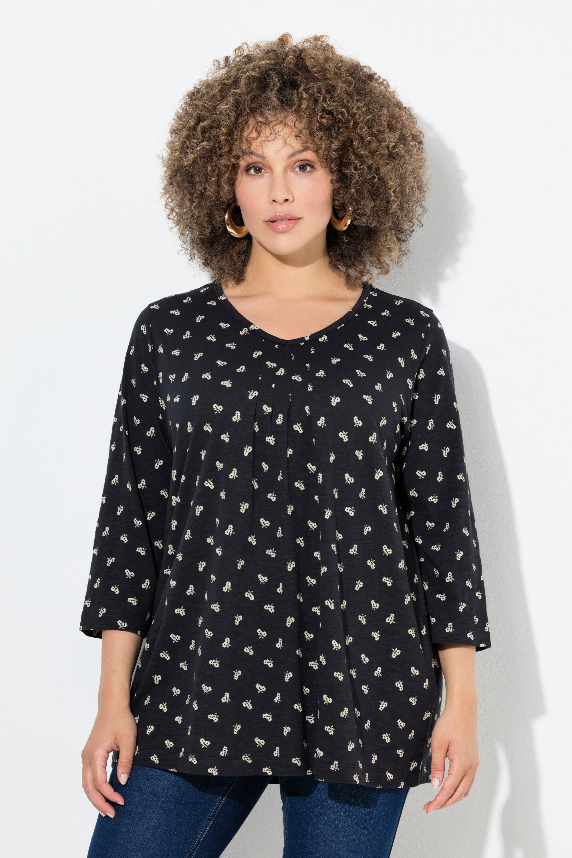 T-shirt à motif floral, silhouette en A, ULLA POPKEN