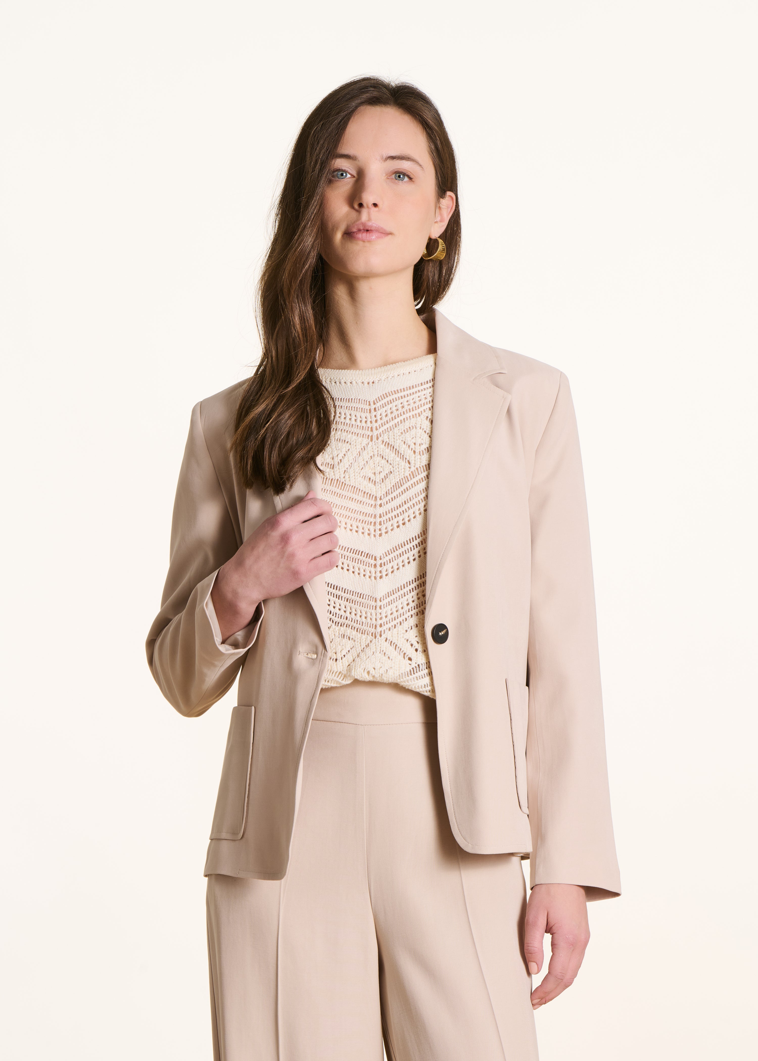 Veste tailleur ample ceinturée, LA FEE MARABOUTEE