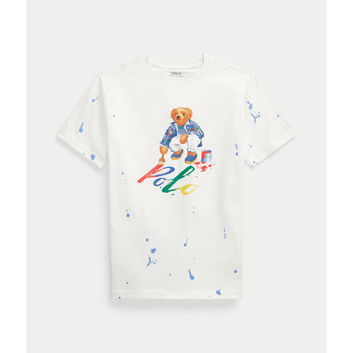 Image of Polo Bear Print T-Shirt in Cotton