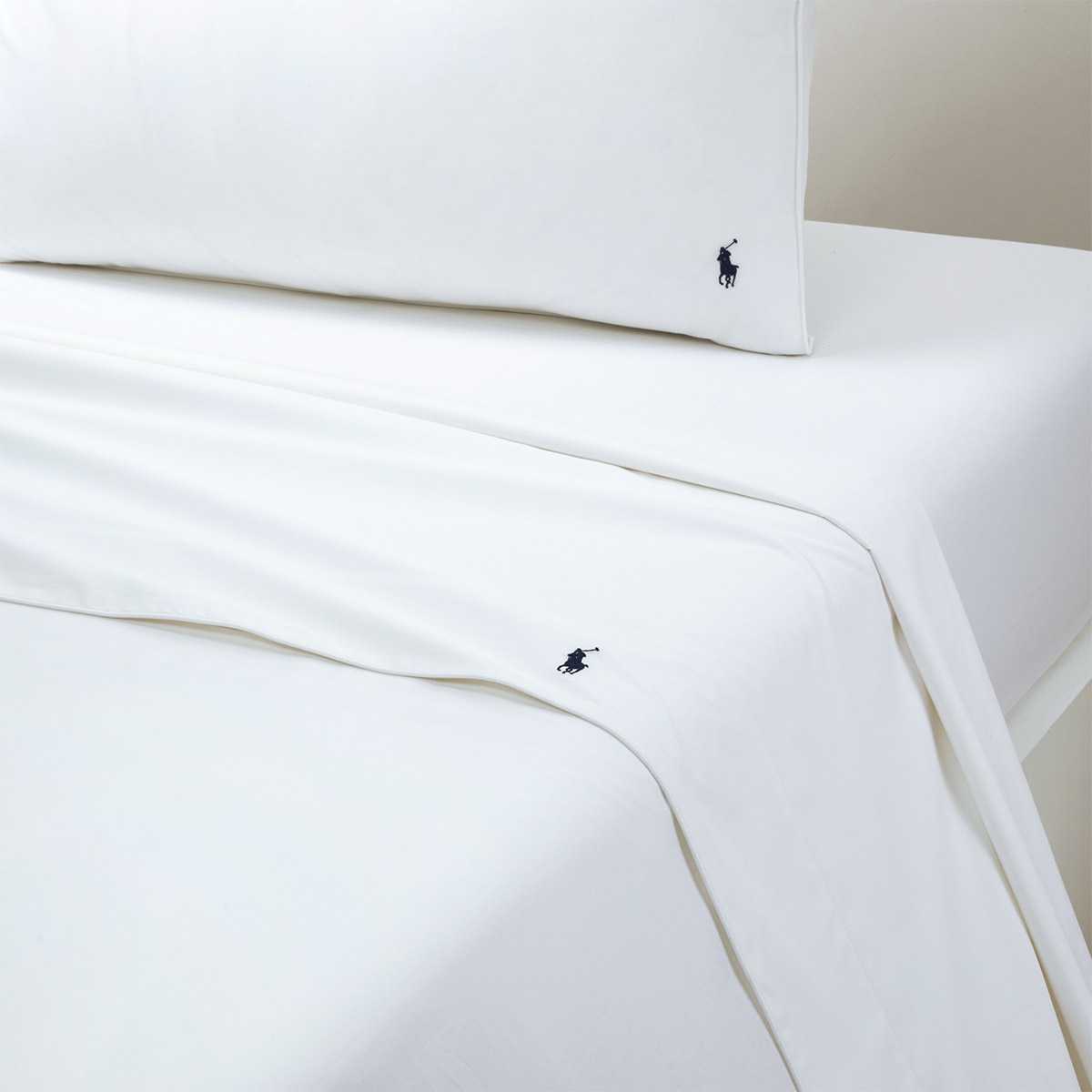 Drap plat en percale de coton, POLO PLAYER, RALPH LAUREN HOME