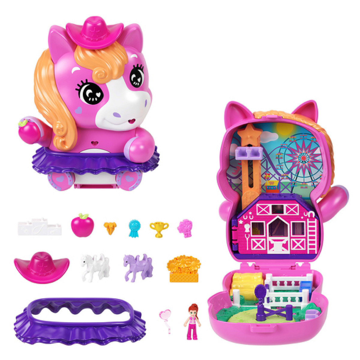 Polly Pocket Coffret Poney Rodéo, MATTEL