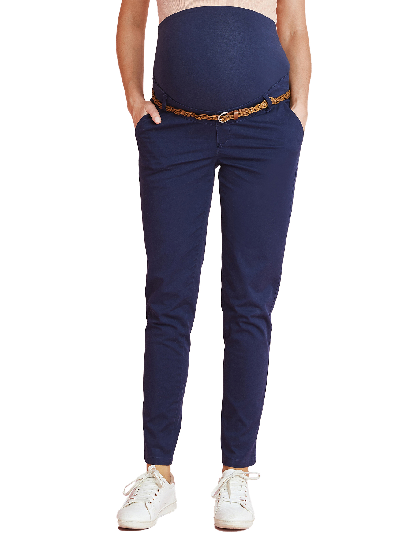 Pantalon chino grossesse entrejambe 78 cm et ceinture, VERTBAUDET