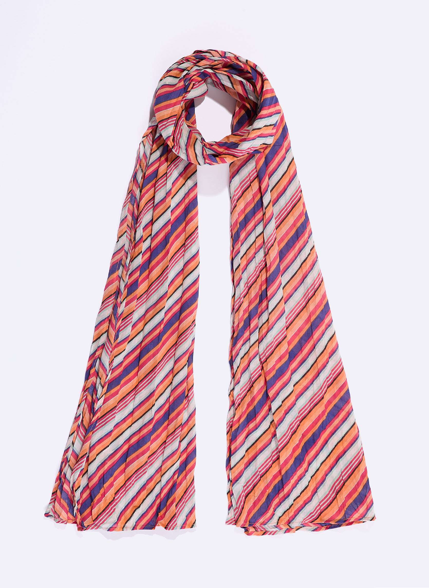 Foulard imprimé voile de coton bio LAVANDI, LA FIANCÉE