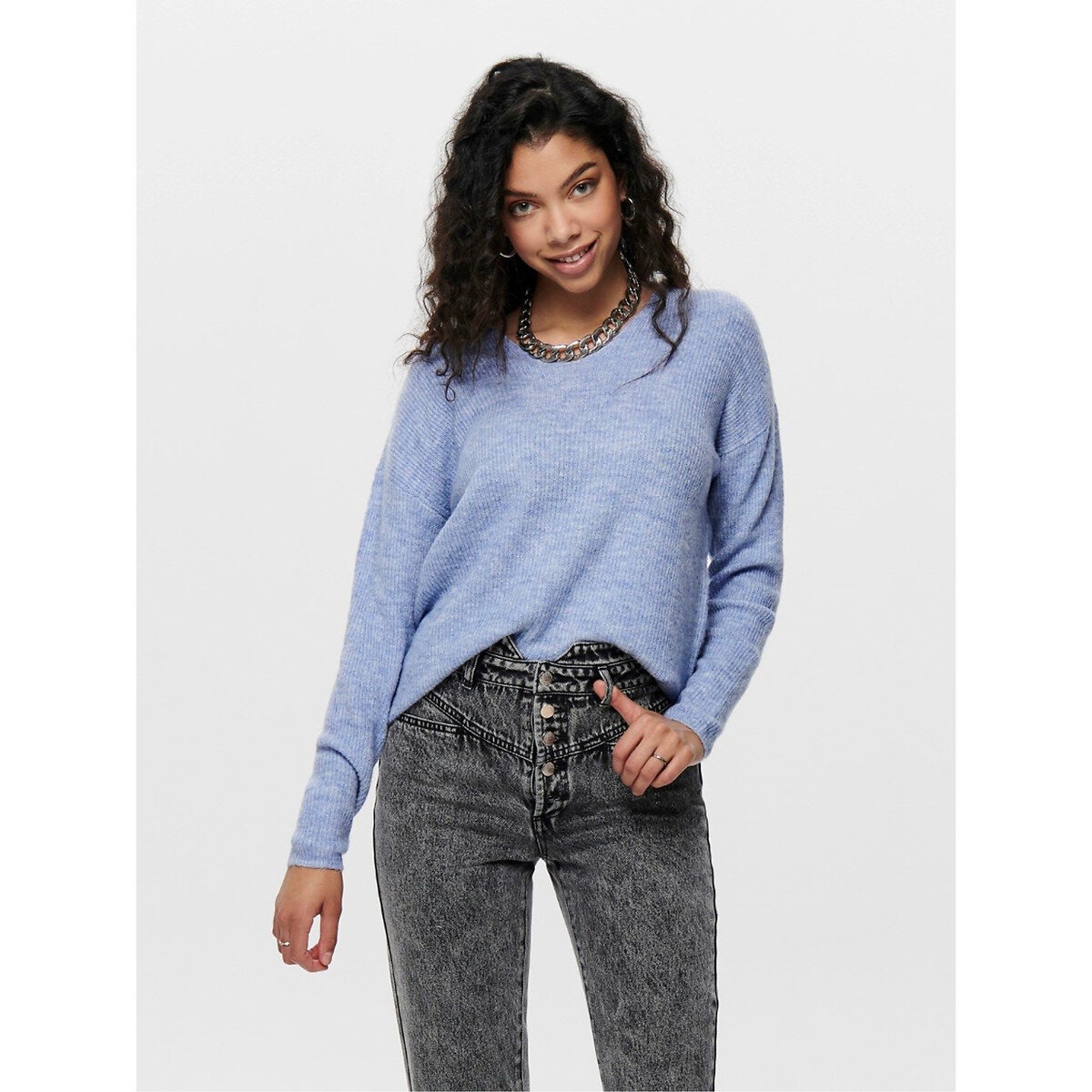 Pull bleu best sale clair femme